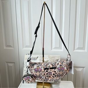 Betsey Johnson XO Sammy Tiger animal print & heart crossbody bag + coin purse